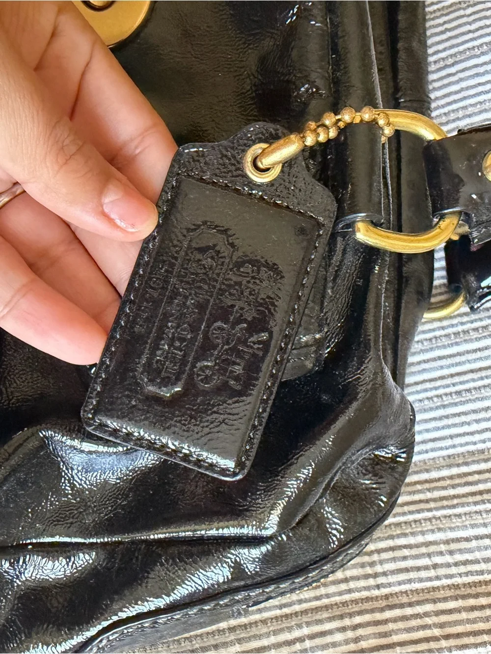 COACH BLEECKER STREET LEGACY PATENT PEYTON LIMITED EDITION SATCHEL BAG F13051